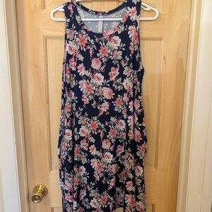 Navy Floral Dress